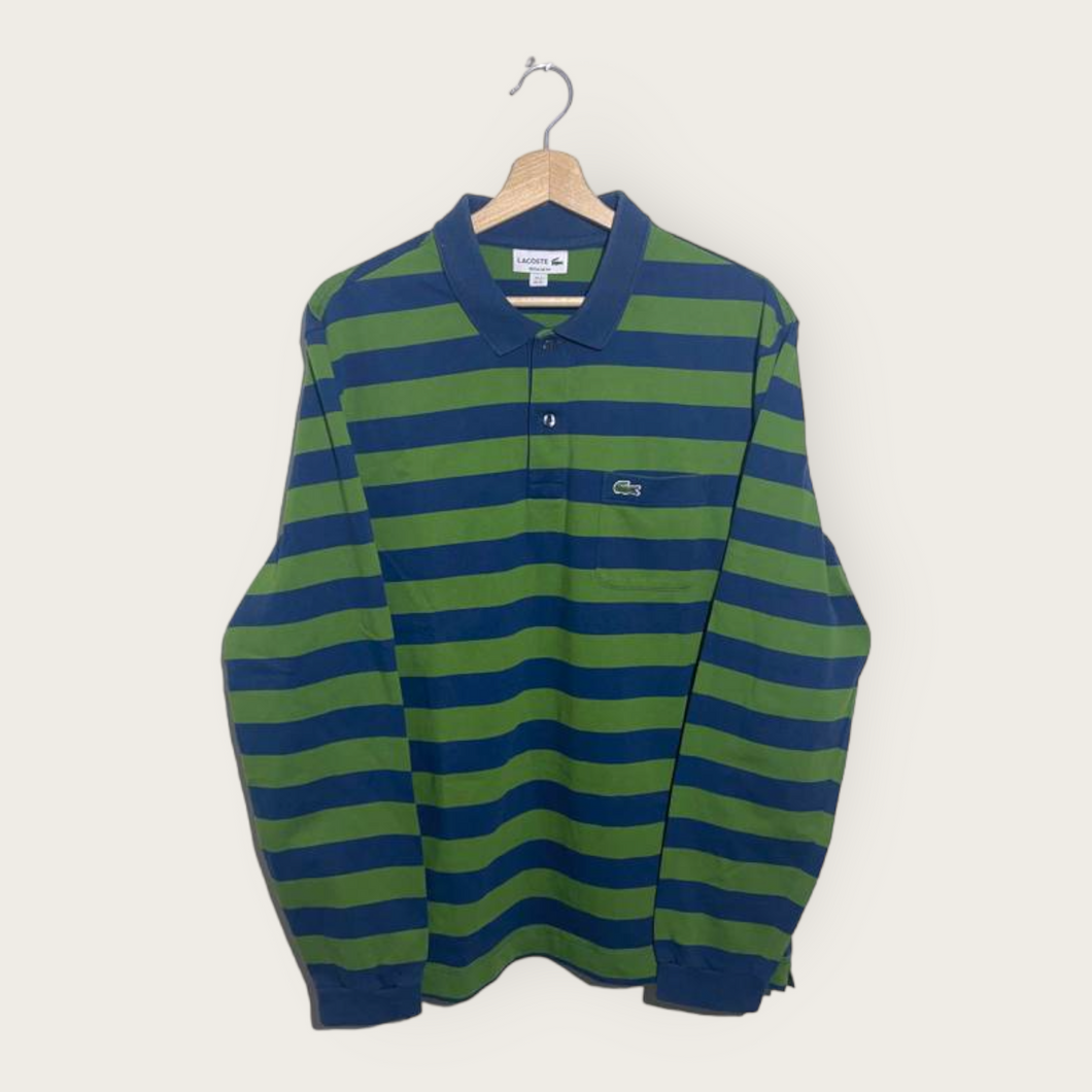 Lacoste Longsleeve Polo (Green/Navy) - L