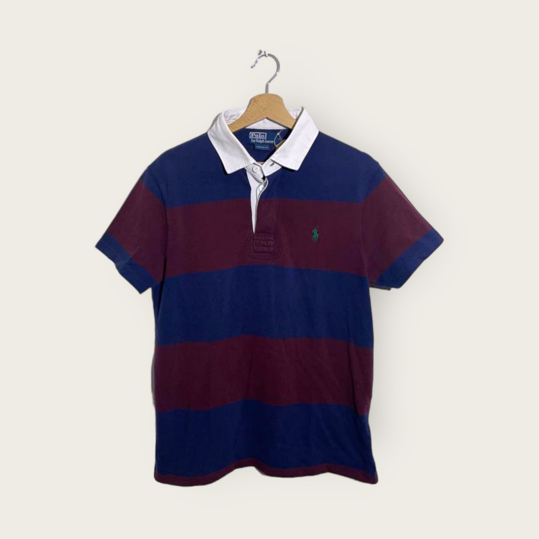 Ralph Lauren Striped Polo (Navy/Bordeaux) - M/L