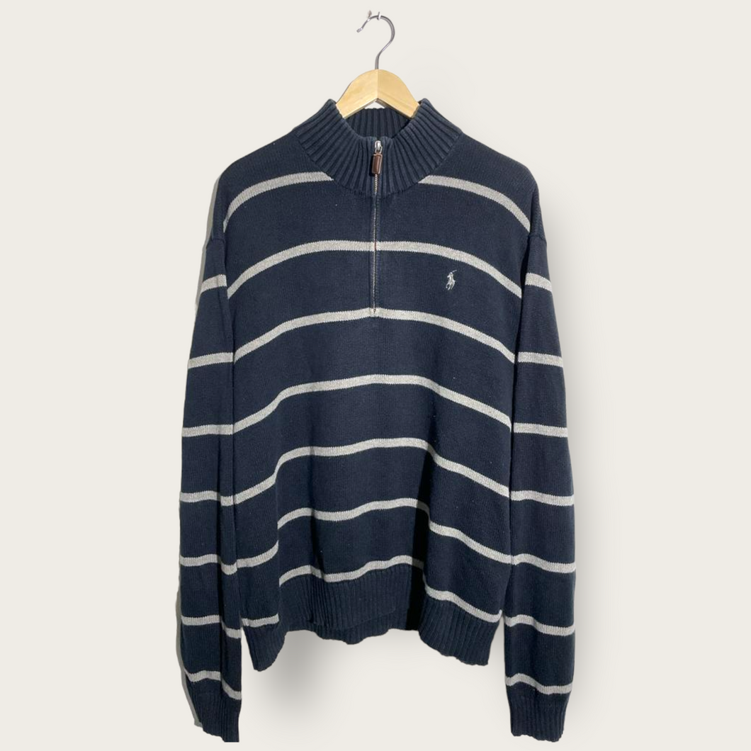 Ralph Lauren Halfzip Knitted Sweater (Navy/Gray) - L/XL