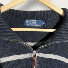 Load image into Gallery viewer, Ralph Lauren Halfzip Knitted Sweater (Navy/Gray) - L/XL
