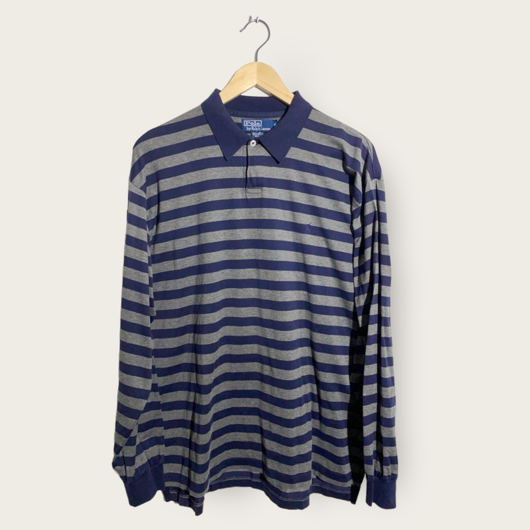 Ralph Lauren Longsleeve Polo (Gray/Navy) - M/L