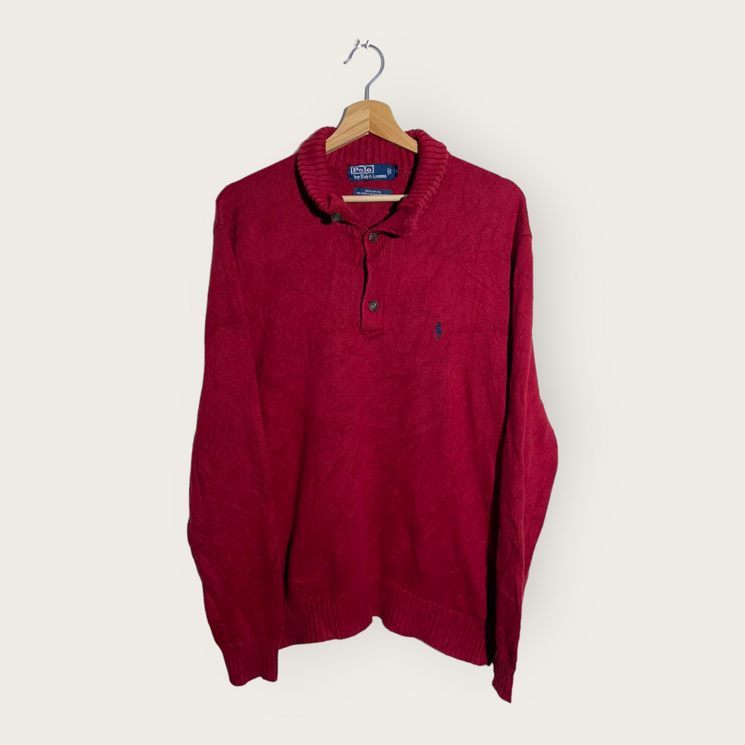 Ralph Lauren Knitted Halfzip Sweater (Red) - M